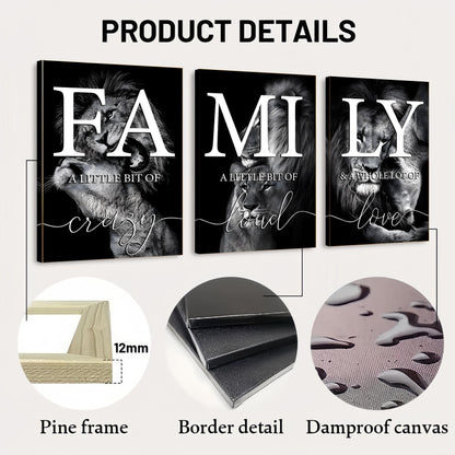 Lion Family Canvas Poster Set