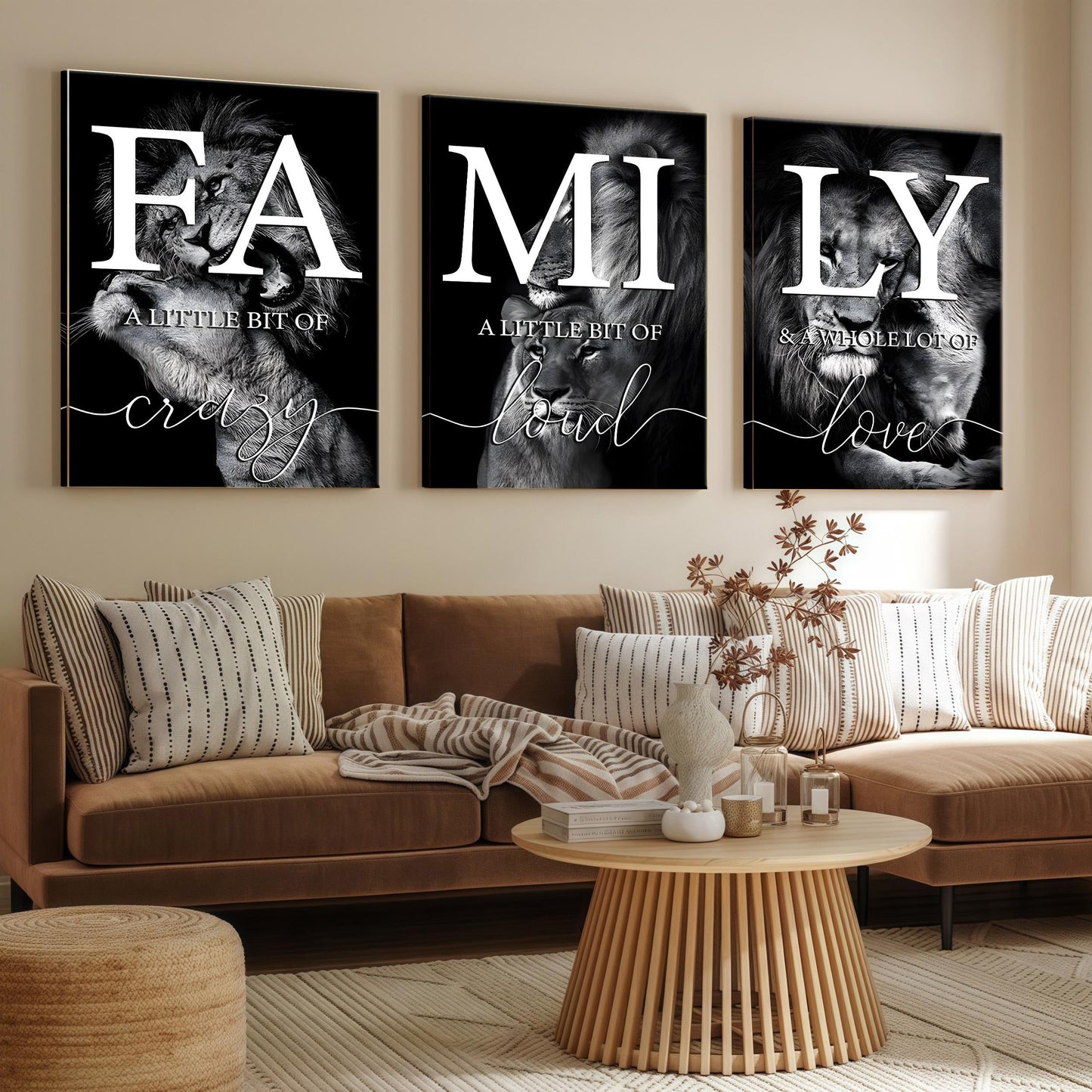 Lion Family Canvas Poster Set