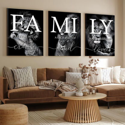 Lion Family Canvas Poster Set