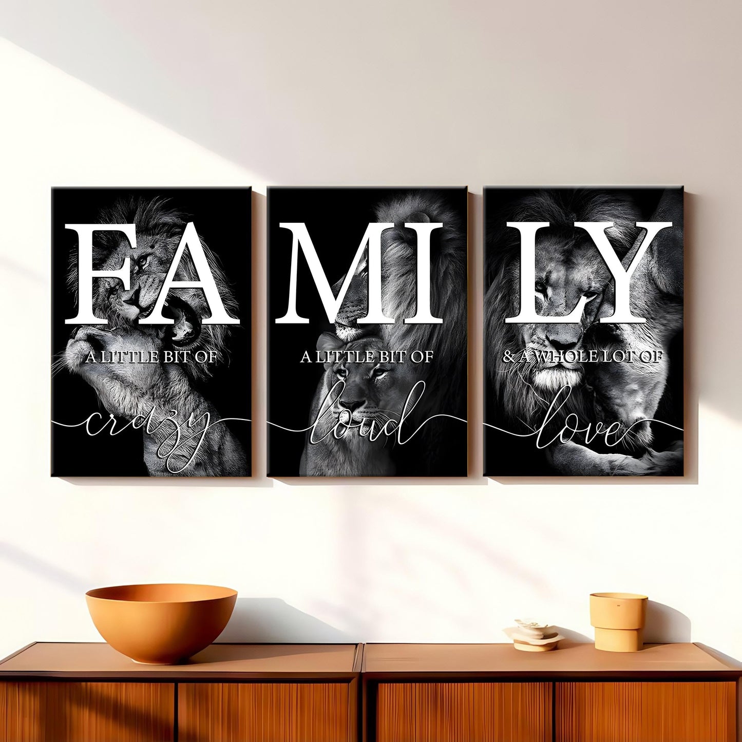 Lion Family Canvas Poster Set