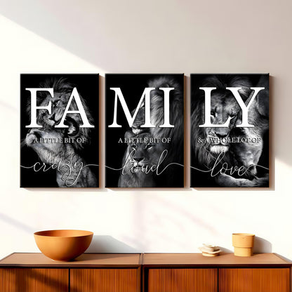Lion Family Canvas Poster Set