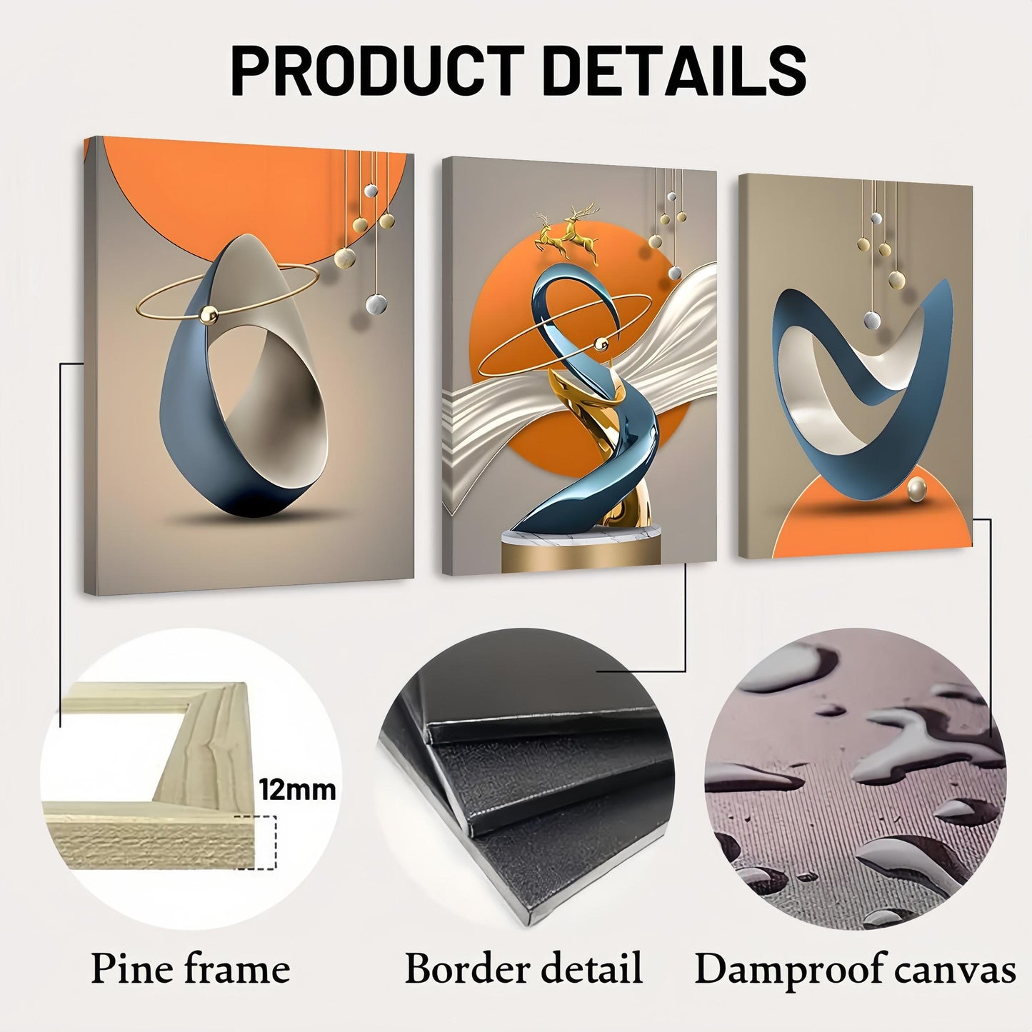 Minimalist Abstract Art Set of 3