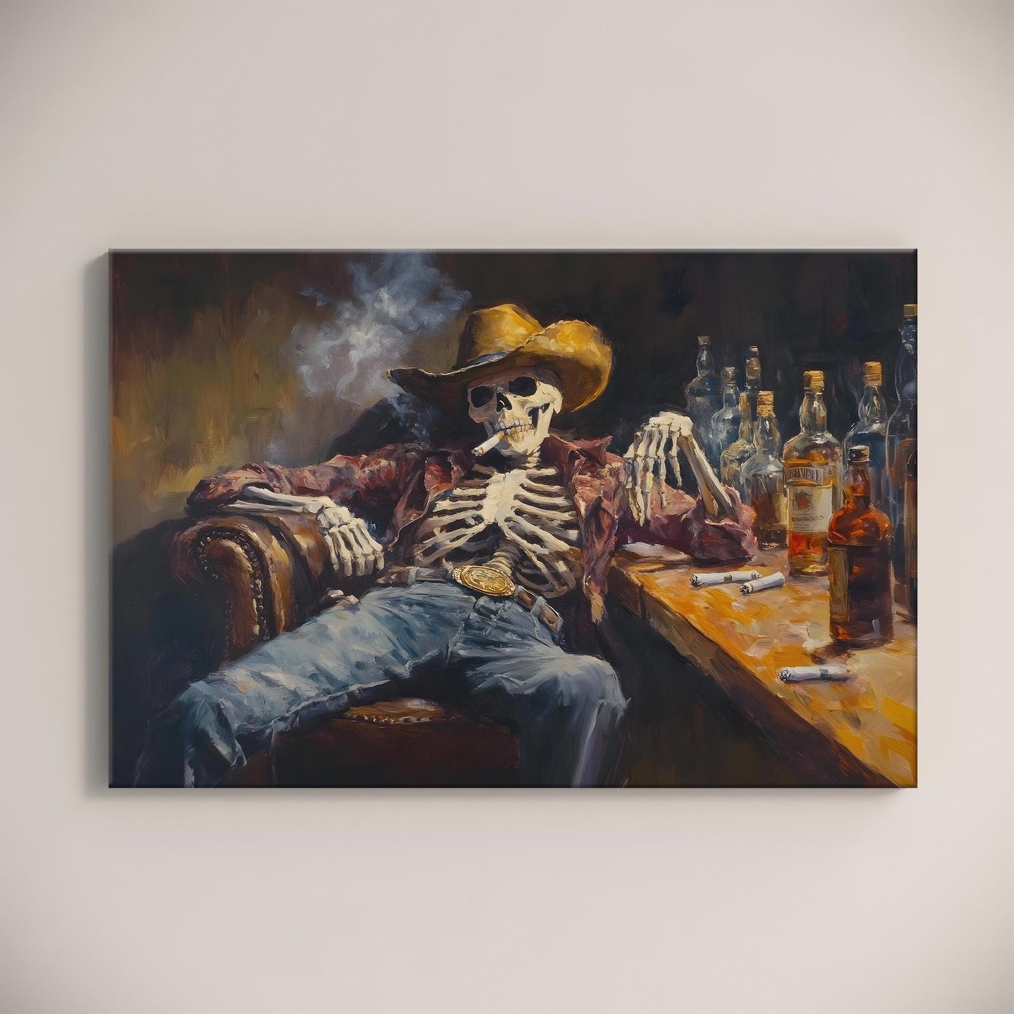Skeleton Cowboy Western Wall Art