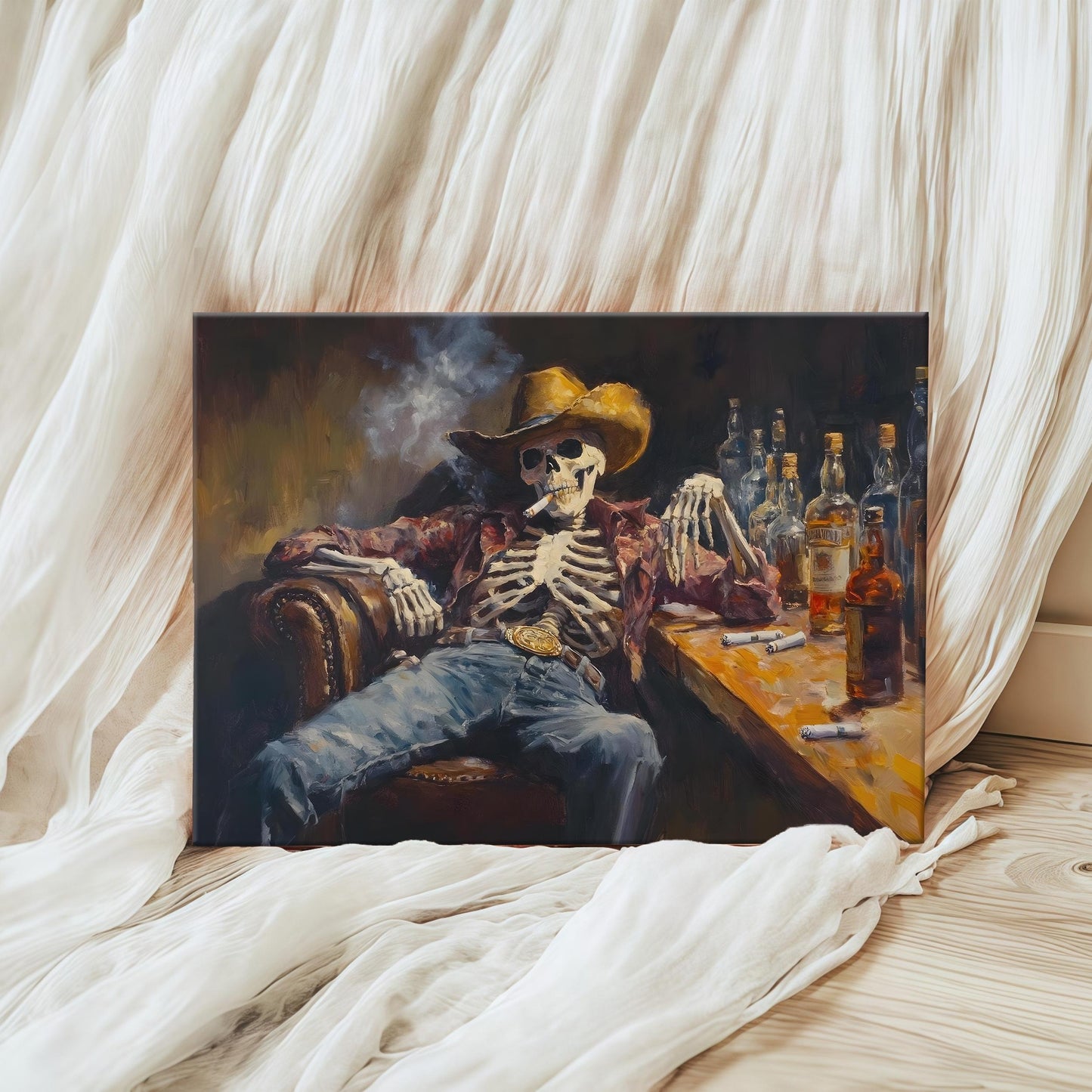 Skeleton Cowboy Western Wall Art