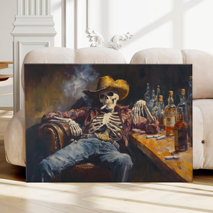 Skeleton Cowboy Western Wall Art