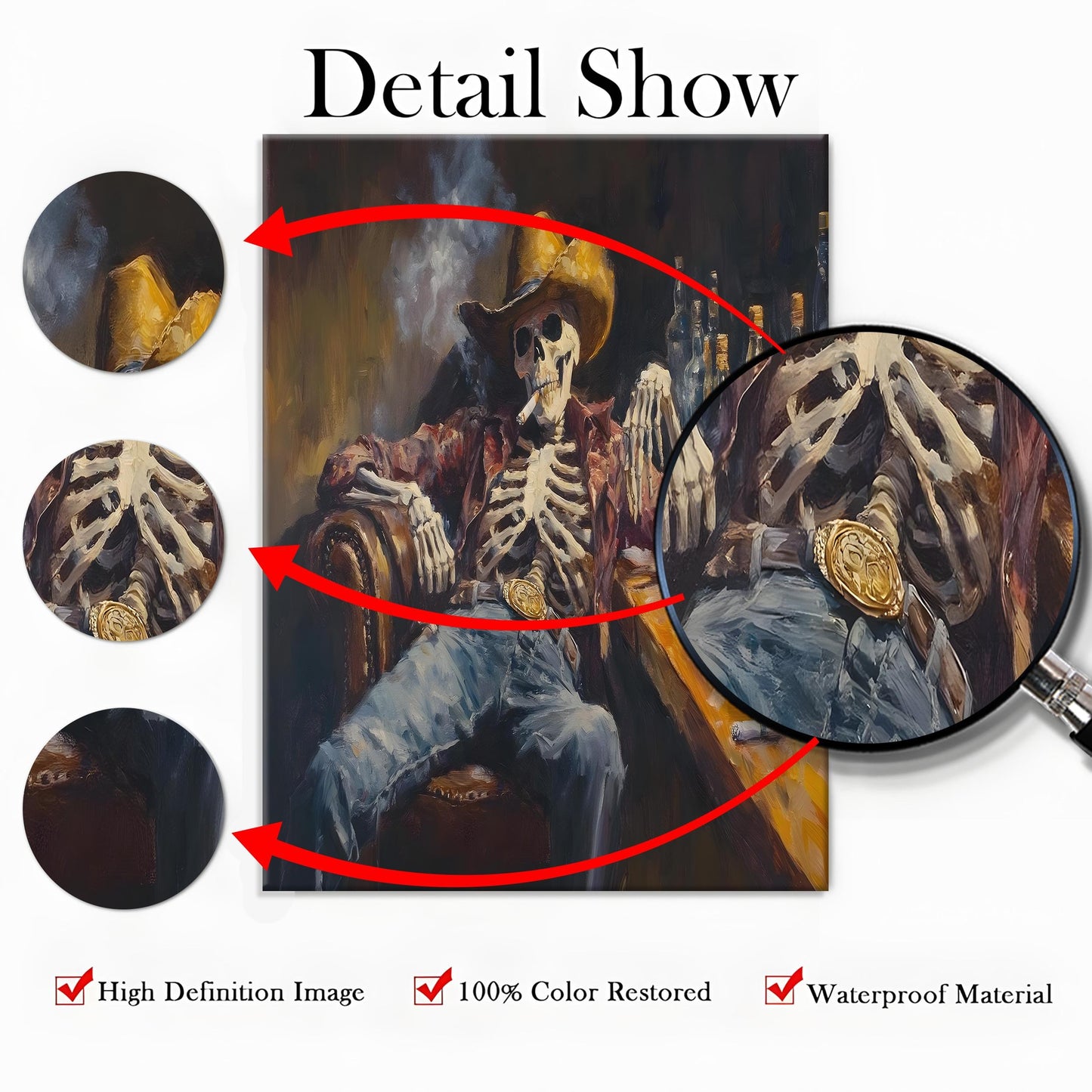 Skeleton Cowboy Western Wall Art