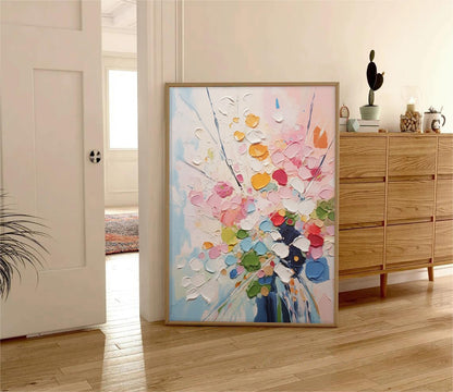3D Heavy Texture Abstract Floral Oil Painting CZ0096 - Viral Wall Art