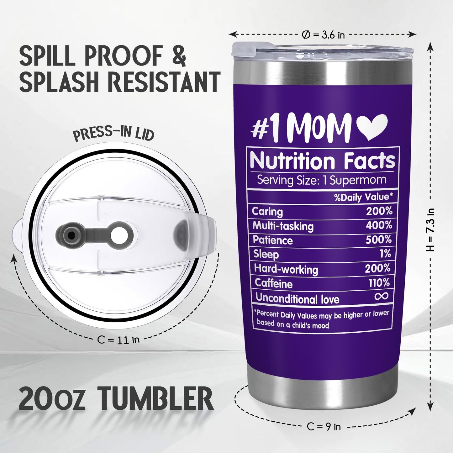 Mom Purple Nutrition Tumbler