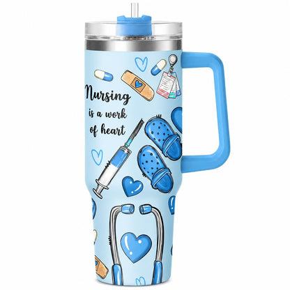 Nurse Nutrition Facts Nurses Week 40oz Insulated Tumbler with Side Handle