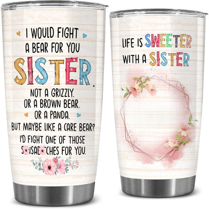 Sister Forever Friend Soul Meaningful Big 20oz Insulated Stainless Steel Tumbler