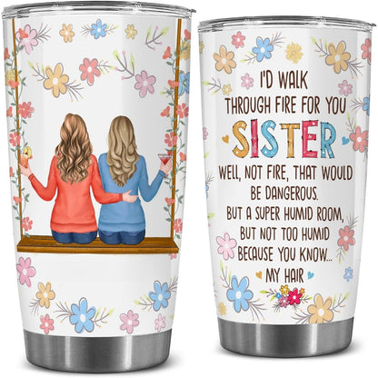Sister Forever Friend Soul Meaningful Big 20oz Insulated Stainless Steel Tumbler