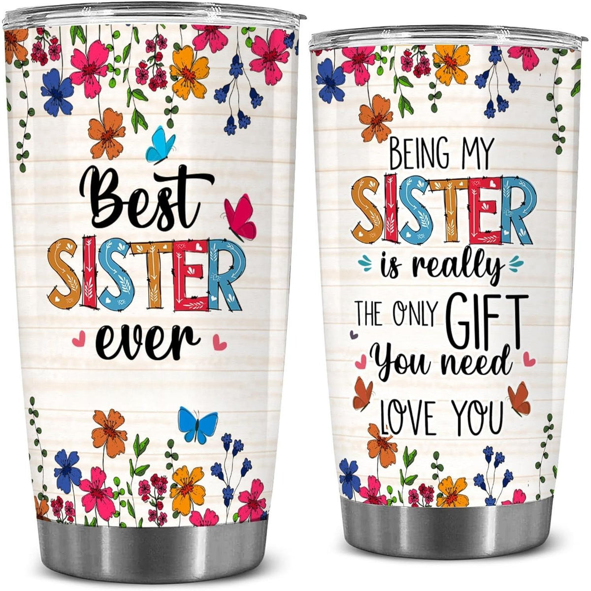 Sister Forever Friend Soul Meaningful Big 20oz Insulated Stainless Steel Tumbler