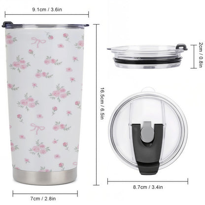 Pink Coquette Bow 20oz Insulated Stainless Steel Tumbler