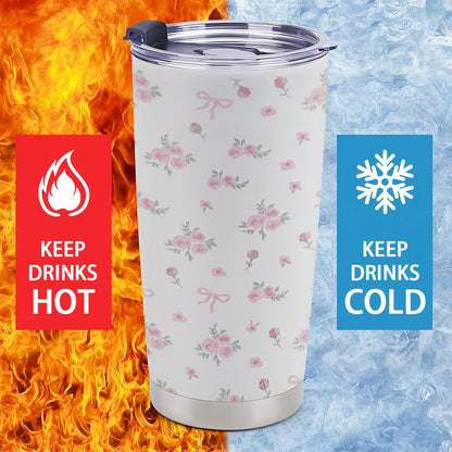 Pink Coquette Bow 20oz Insulated Stainless Steel Tumbler
