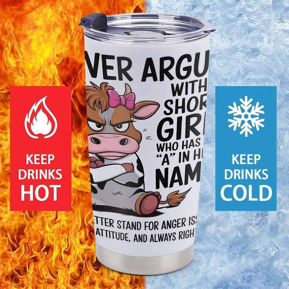Short Girl with Attitude 20oz Insulated Stainless Steel Tumbler