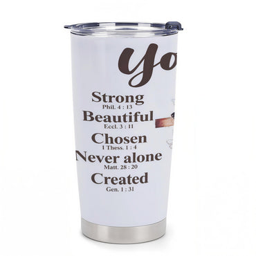 Christian Faith Ink Watercolor Floral 20oz Insulated Stainless Steel Tumbler