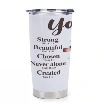 Christian Faith Ink Watercolor Floral 20oz Insulated Stainless Steel Tumbler