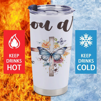 Christian Faith Ink Watercolor Floral 20oz Insulated Stainless Steel Tumbler