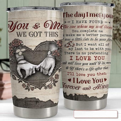 To My Wife Couple Husband Valentine 20oz Insulated Stainless Steel Tumbler
