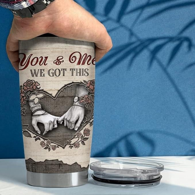To My Wife Couple Husband Valentine 20oz Insulated Stainless Steel Tumbler