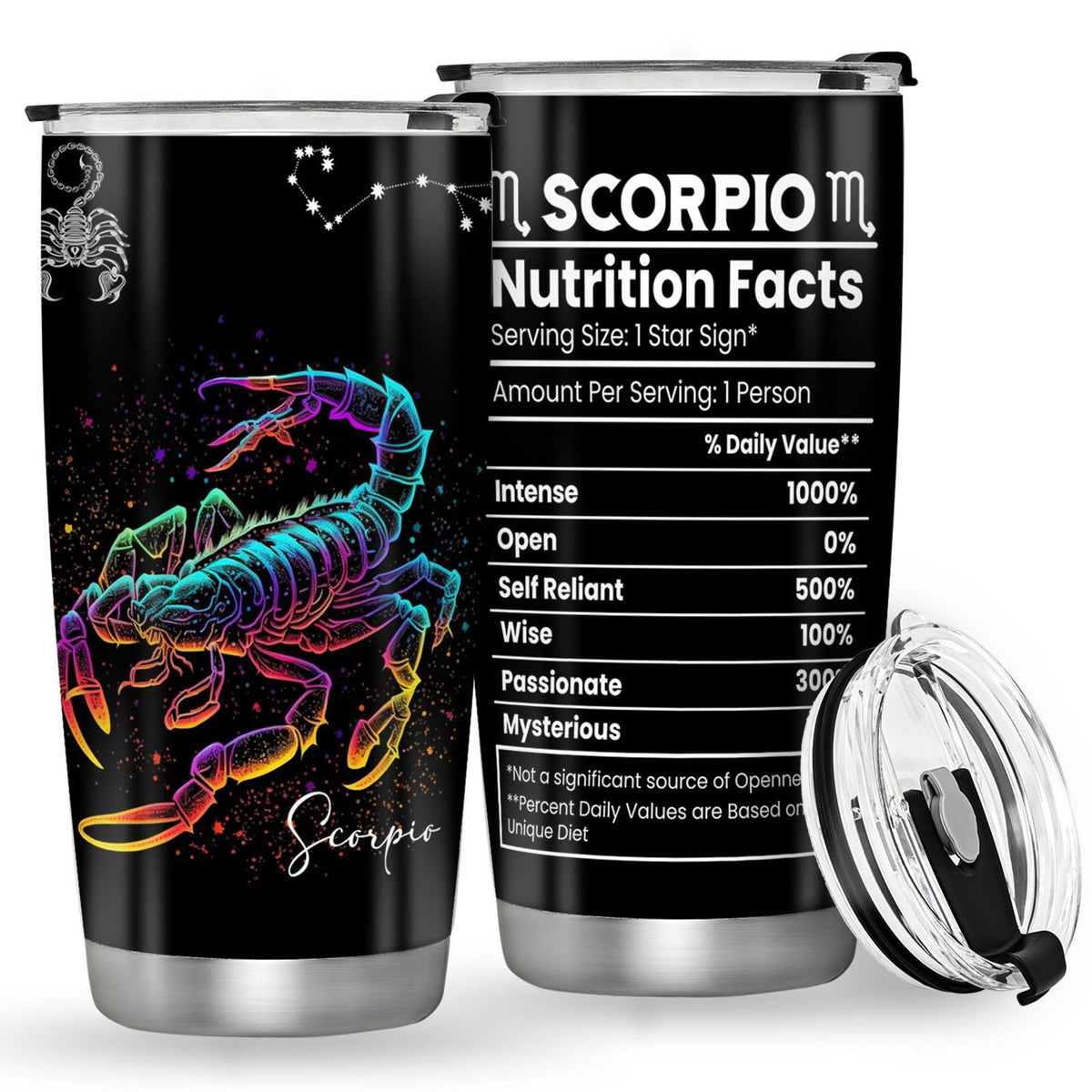Zodiac Constellation Iced Tea Count 20oz Insulated Stainless Steel Tumbler