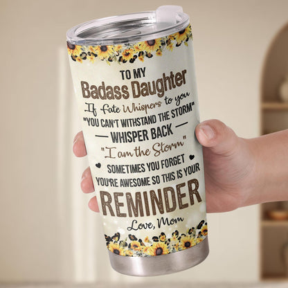 Botanical Floral Daughter Quote Leopard 20oz Insulated Stainless Steel Tumbler