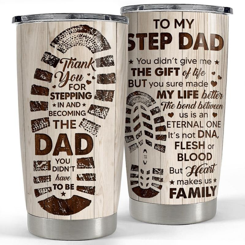 Step Dad Appreciation Dads Hanging 20oz Insulated Stainless Steel Tumbler