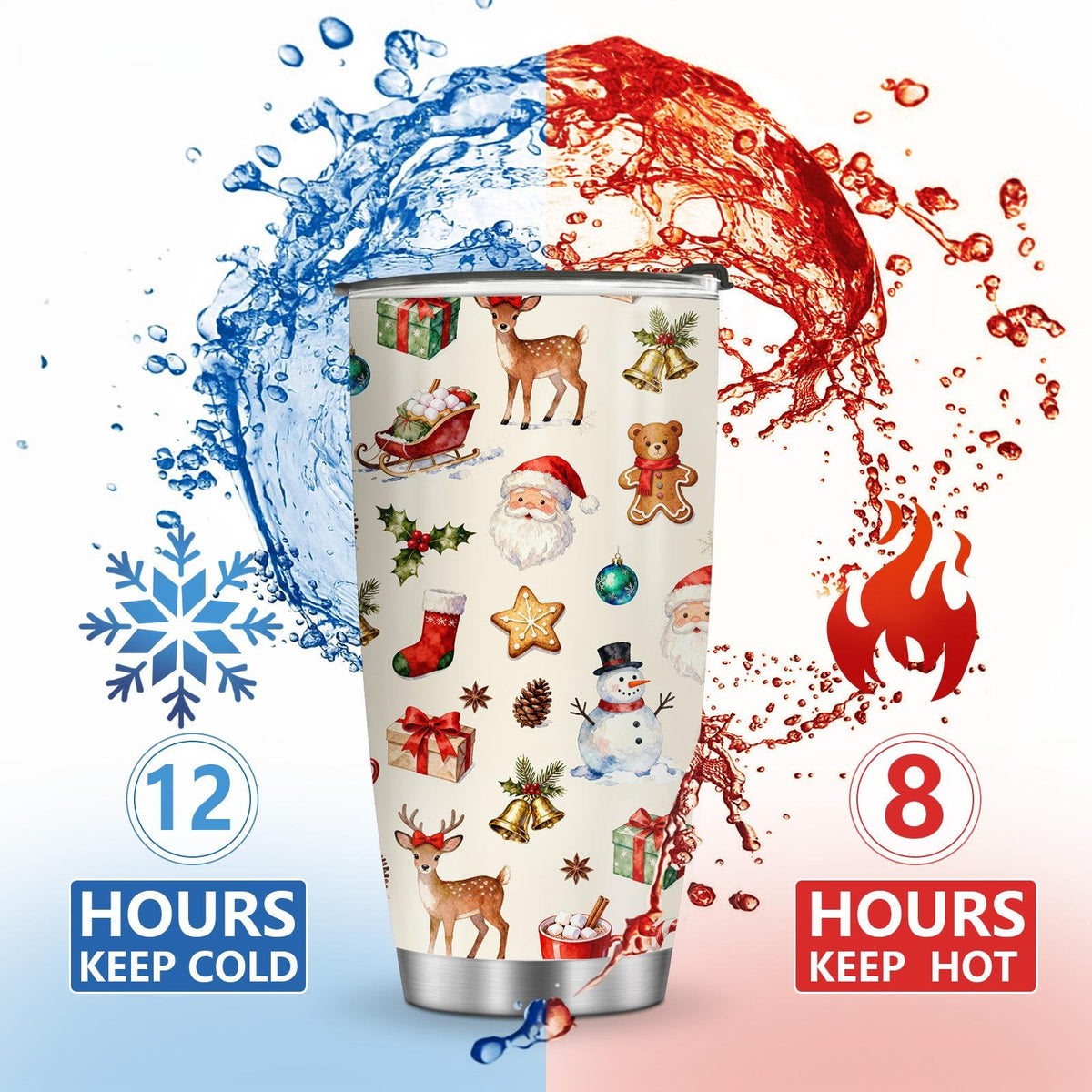 Christmas Reindeer 20oz Insulated Stainless Steel Tumbler