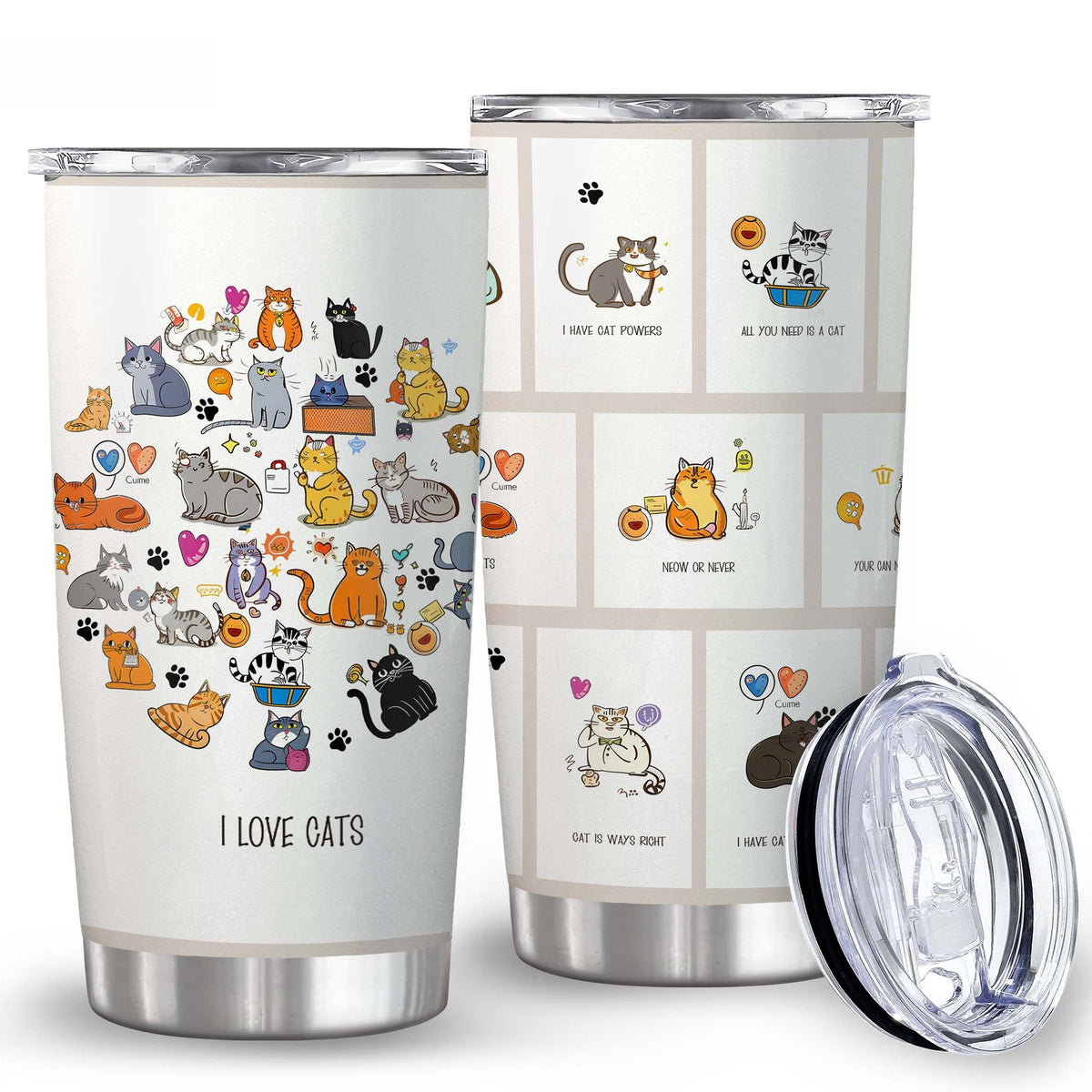 Cat Lover Animal 20oz Insulated Stainless Steel Tumbler