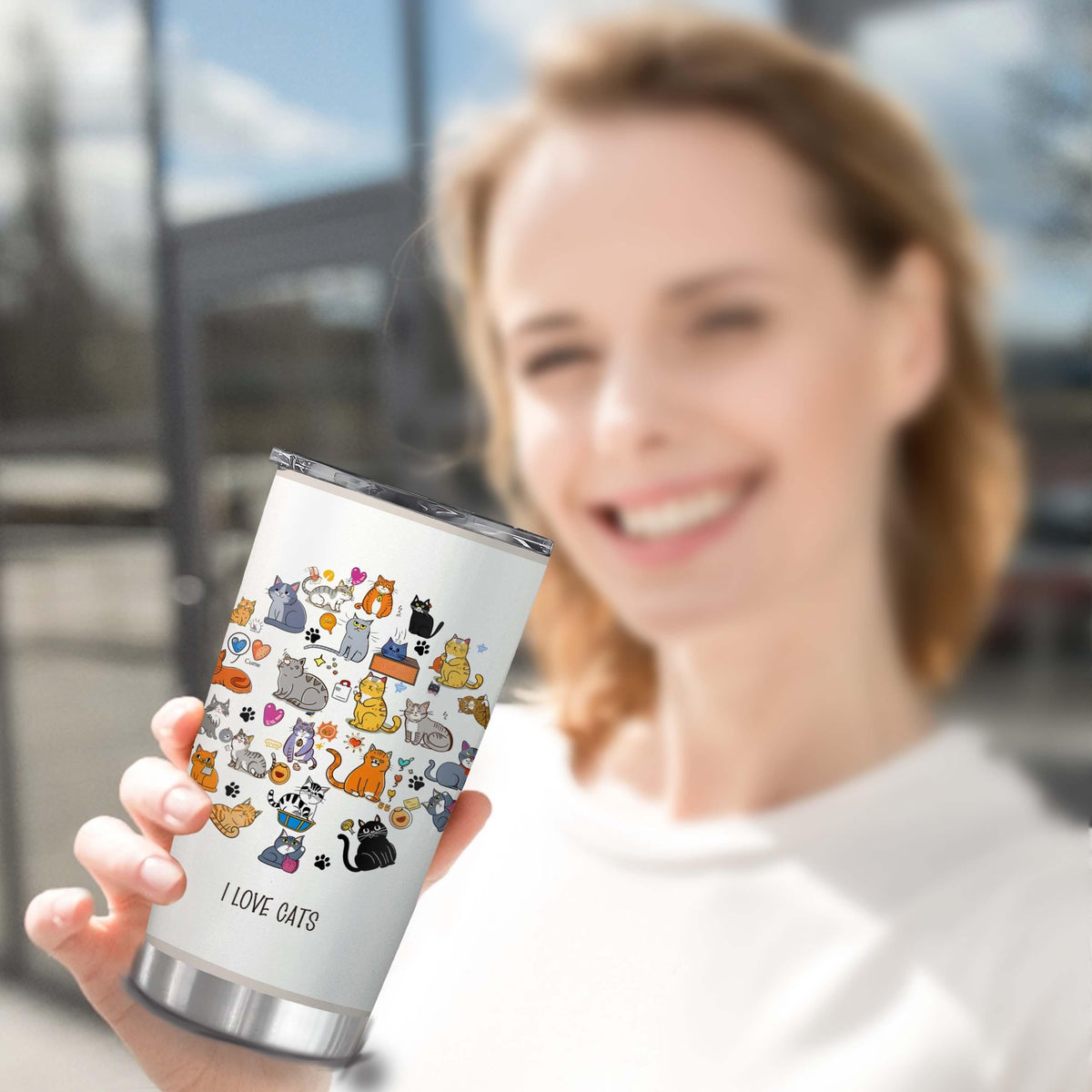 Cat Lover Animal 20oz Insulated Stainless Steel Tumbler