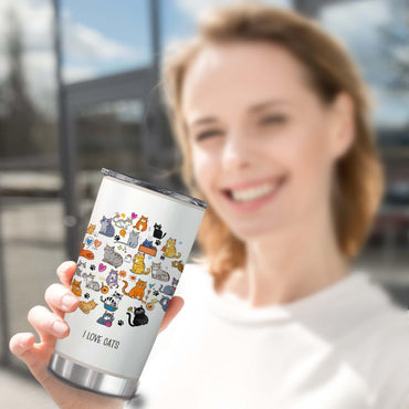Cat Lover Animal 20oz Insulated Stainless Steel Tumbler