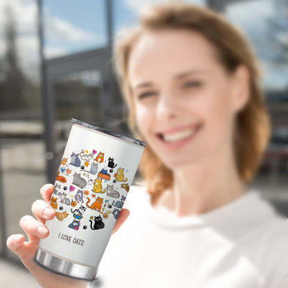 Cat Lover Animal 20oz Insulated Stainless Steel Tumbler