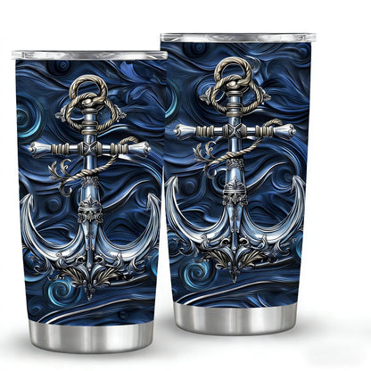 Nautical Anchor 20oz Insulated Stainless Steel Tumbler - Gift for Nautical Lover
