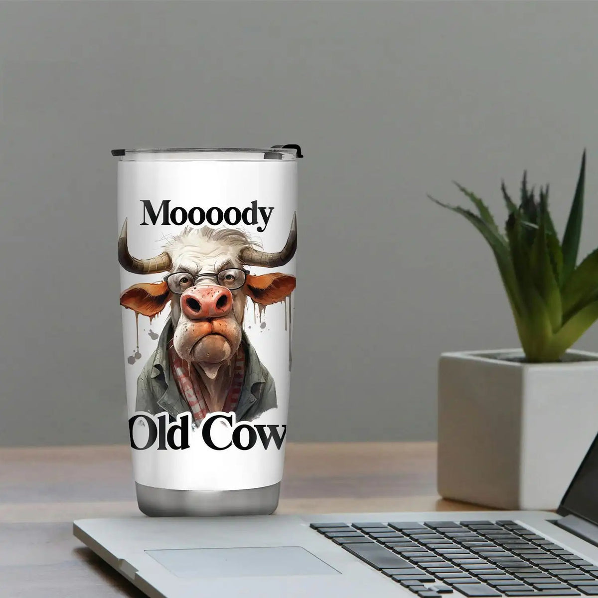 Moooody 20oz Insulated Stainless Steel Tumbler - Gift for Coworker