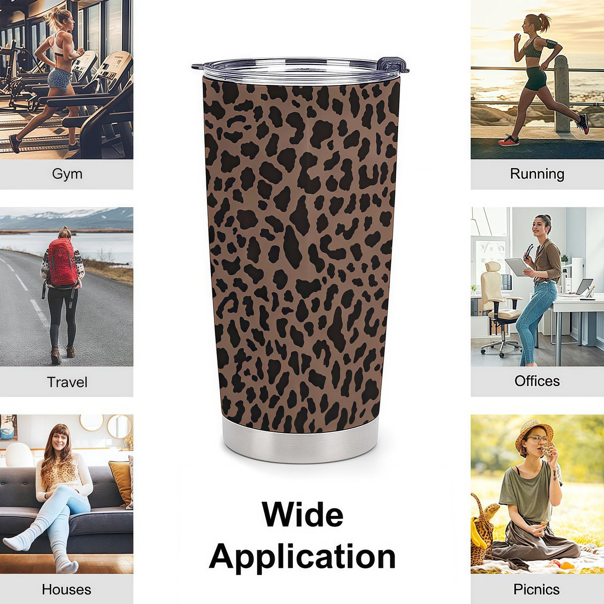 Leopard Print 20oz Insulated Stainless Steel Tumbler - Gift for Women