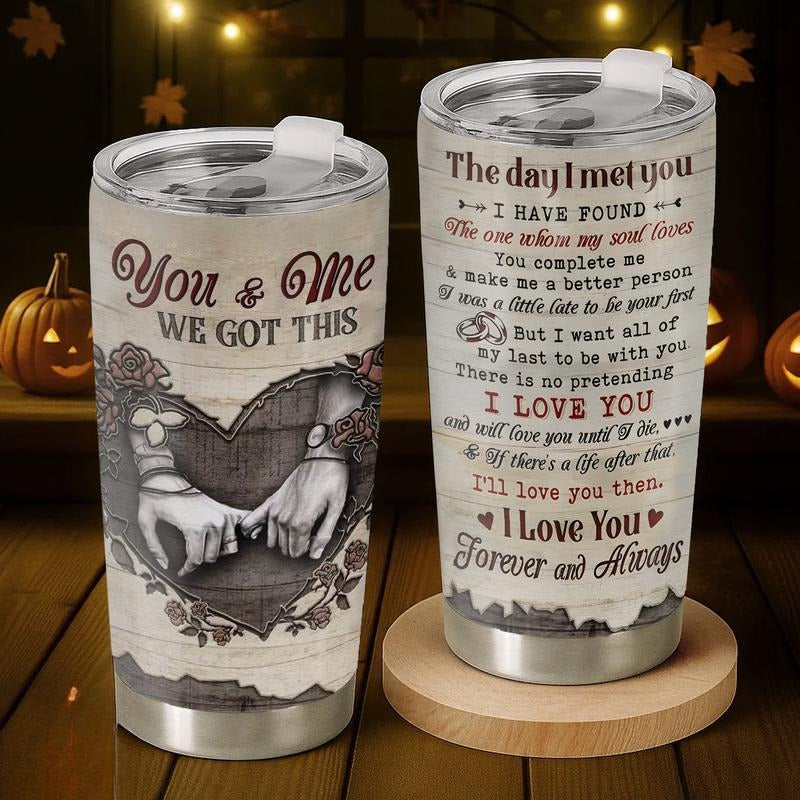 To My Wife You Me Iced 20oz Insulated Stainless Steel Tumbler
