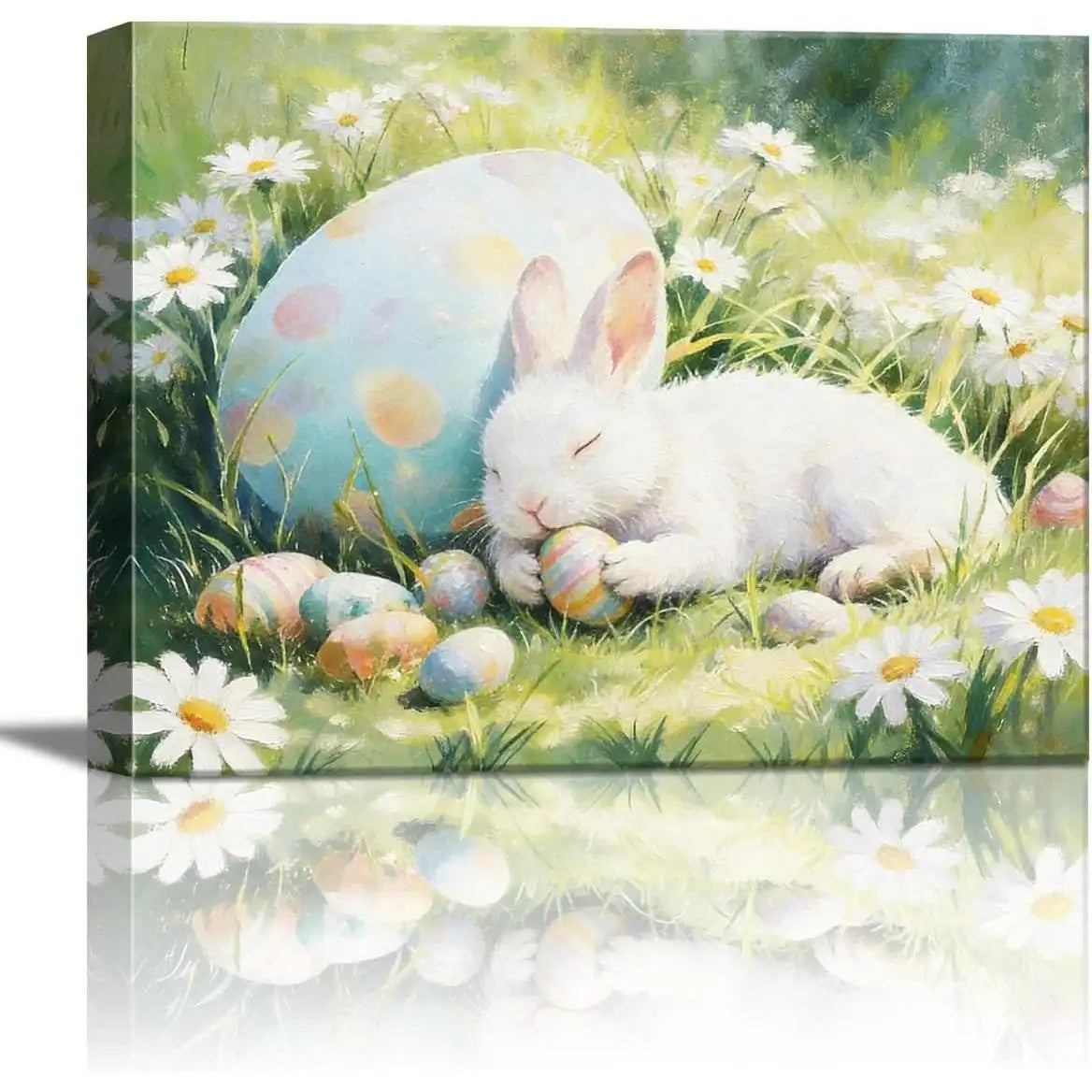 Cute Vintage Rabbit canvas wall art, additional product view 8 with retro & vintage styling for kids' space decor
