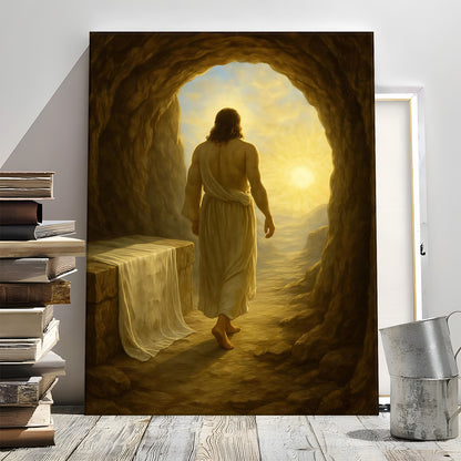 Jesus Christ Spiritual Canvas Wall Art Collection - Resurrection, Prodigal Son & Walking with Child - Christian Home Decor