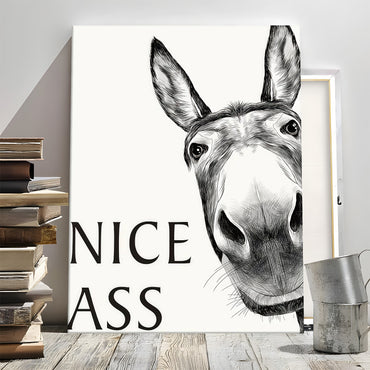 Funny Bathroom Wall Art Collection - Humor Animal & Famous Art Parody - Donkey, Cat, Mona Lisa & More (Restroom Decor)