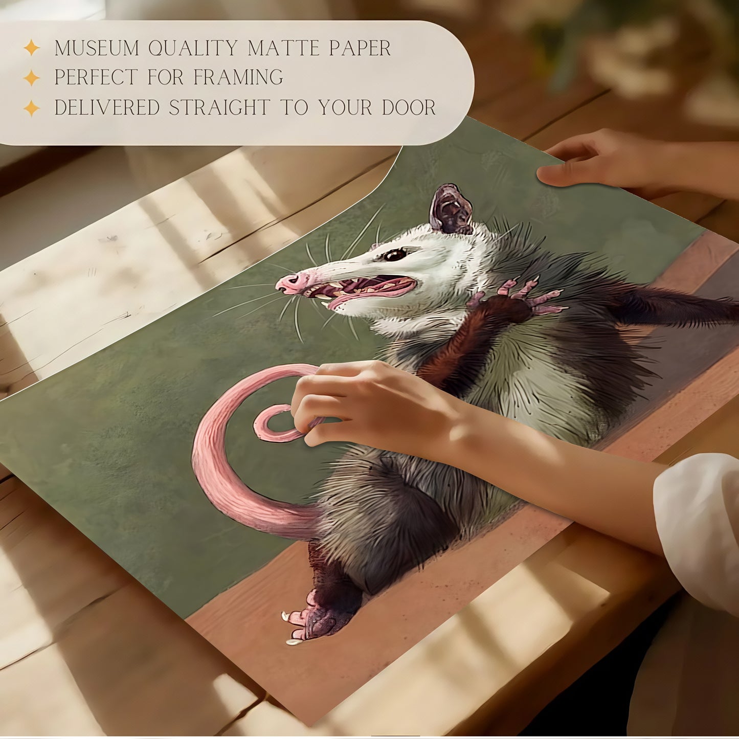 Funny Opossum Wall Art Collection - "Unhinged" Animal Memes & Canvas Prints - Chaotic Trash Cat Decor