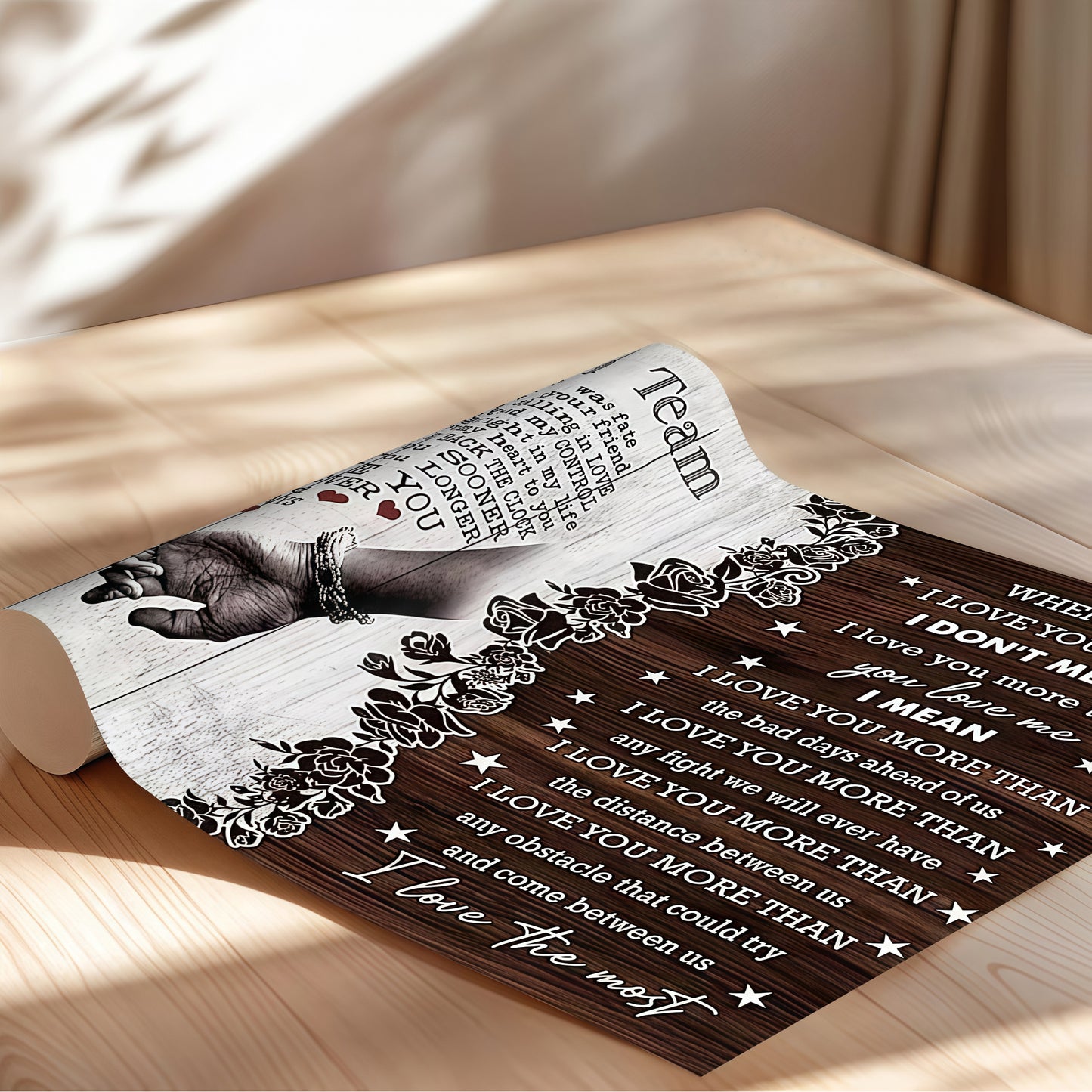 "We're a Team" Romantic Couple Canvas Wall Art - Anniversary Gift for Husband & Wife - Rustic Bedroom Decor (Ready to Hang)