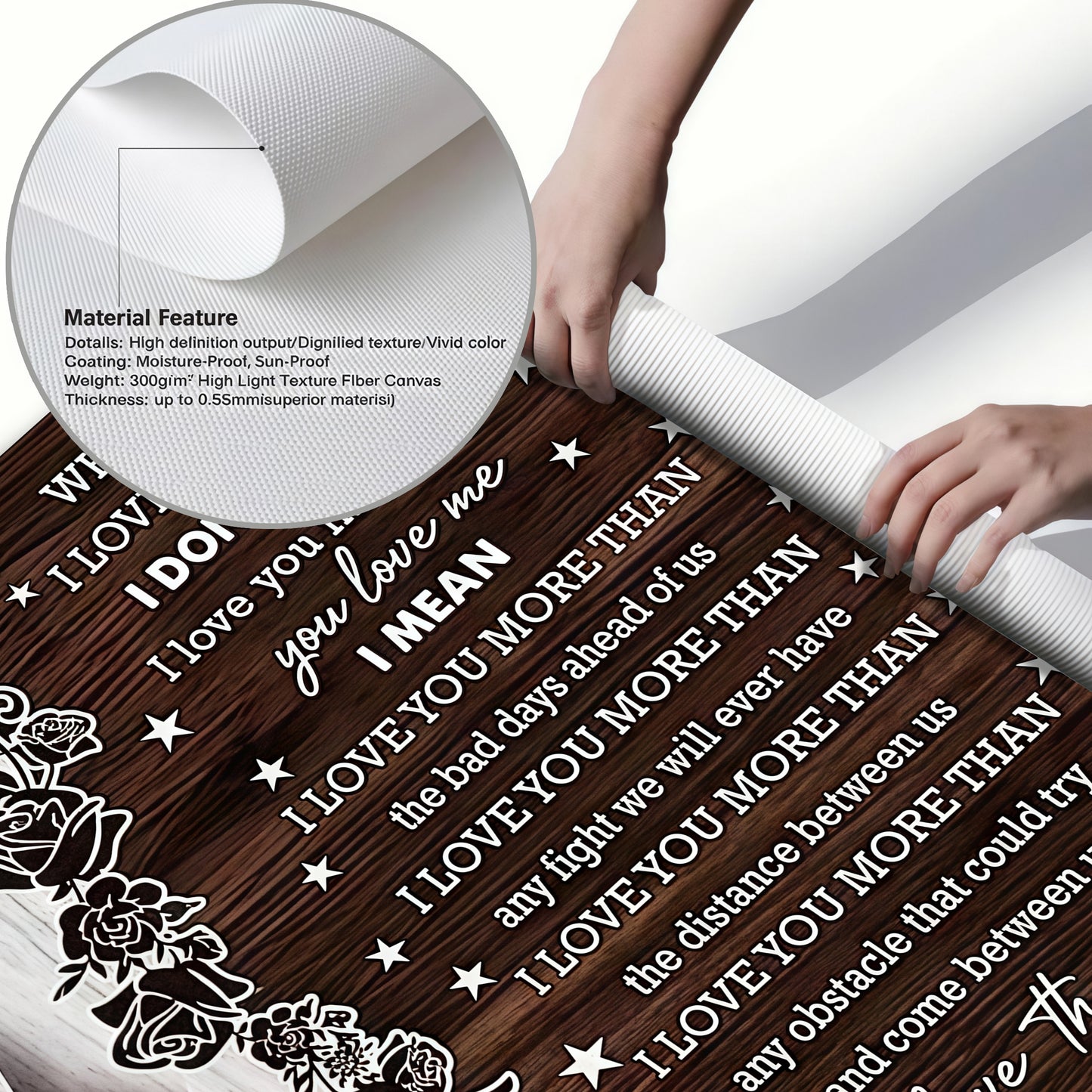 "We're a Team" Romantic Couple Canvas Wall Art - Anniversary Gift for Husband & Wife - Rustic Bedroom Decor (Ready to Hang)