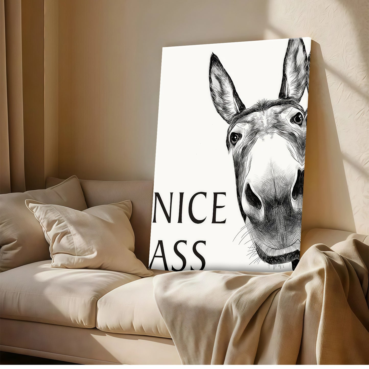 Funny Bathroom Wall Art Collection - Humor Animal & Famous Art Parody - Donkey, Cat, Mona Lisa & More (Restroom Decor)