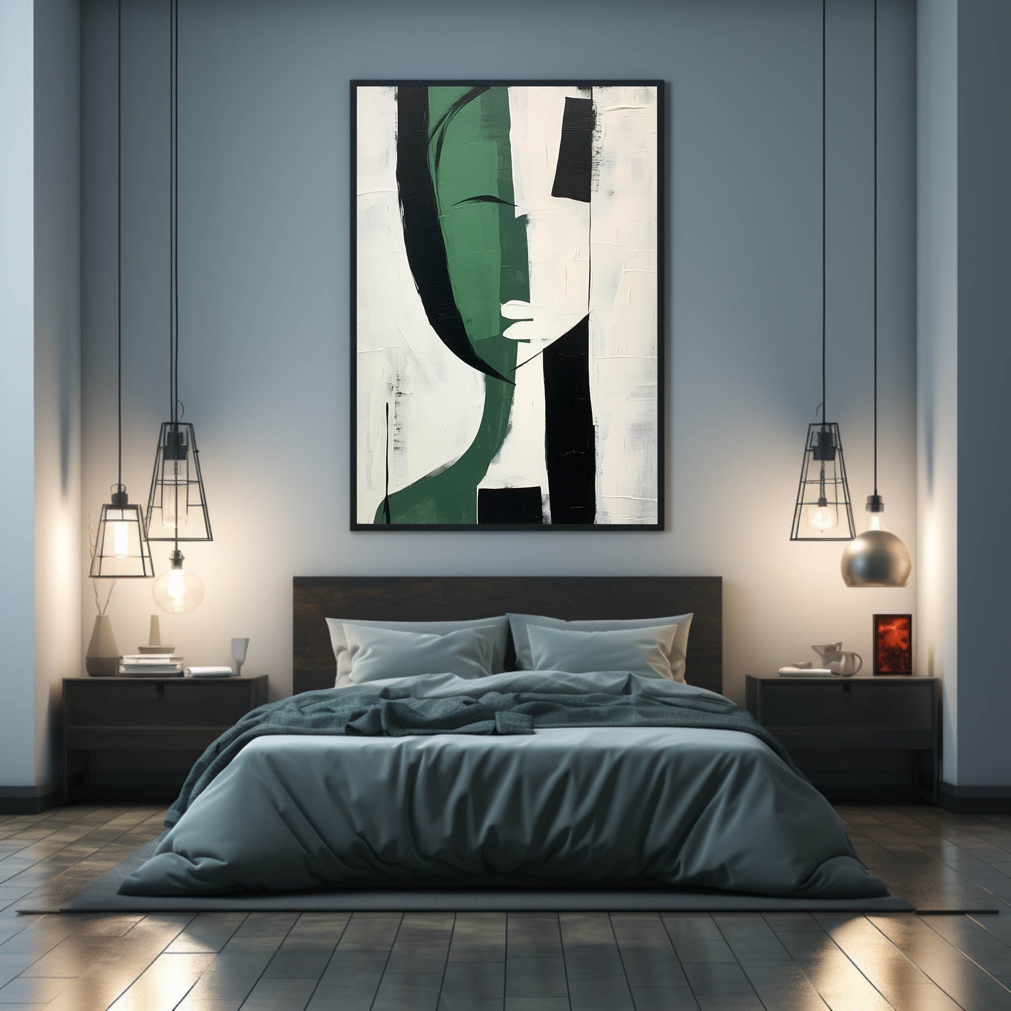Contemporary Minimalist Abstract Figure Painting JC0004 - Viral Wall Art
