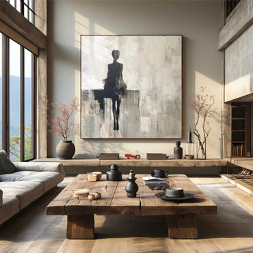 Charcoal & Gray Textured Minimalist Wall Art JC0074 - Viral Wall Art