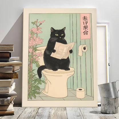 Funny Bathroom Wall Art Collection - Humor Animal & Famous Art Parody - Donkey, Cat, Mona Lisa & More (Restroom Decor)