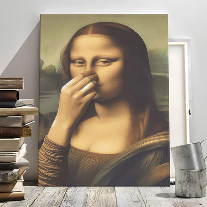 Funny Bathroom Wall Art Collection - Humor Animal & Famous Art Parody - Donkey, Cat, Mona Lisa & More (Restroom Decor)