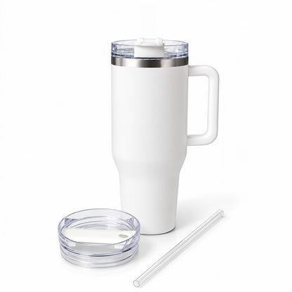 Nurse Daily Affirmations 40oz Stainless Steel Insulated Tumbler with Handle and Straw, Medical Tools Motivational Quote Printed Travel Cup, Gift for Nurses