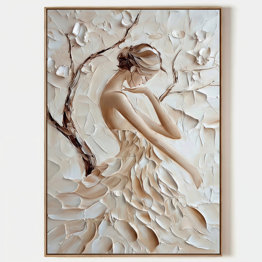 Original 3D Heavy Texture Woman Portrait Oil Painting JK0098 - Viral Wall Art