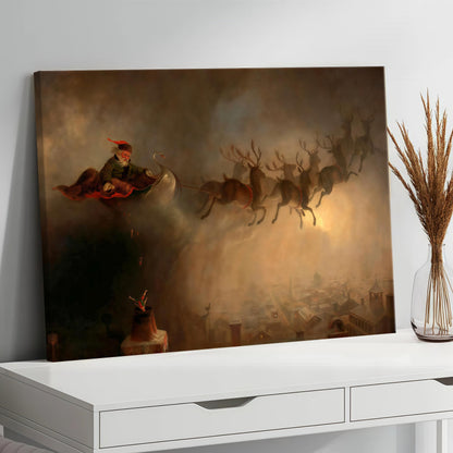 Dark Academia Santa Sleigh Poster